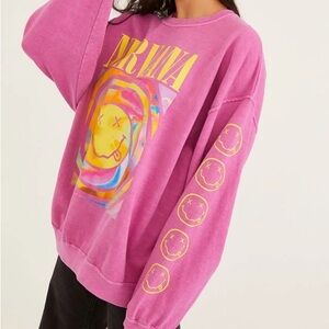 Nirvana pink oversized crew neck